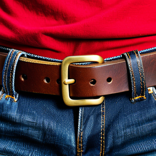 A close-up, professional studio shot of a classic Levi's denim belt. The belt displays rich, authentic denim texture with subtle, natural patina and wear marks, telling a story of durable use. High-quality stitching and the iconic Levi's brand tag are clearly visible. The lighting is soft and artistic, highlighting the belt's timeless appeal. The background is simple and complementary, enhancing the belt's historical feel. Realistic, high-resolution, professional photography, safe for work, appropriate content, fully clothed, modest, perfect anatomy, correct proportions, natural pose.